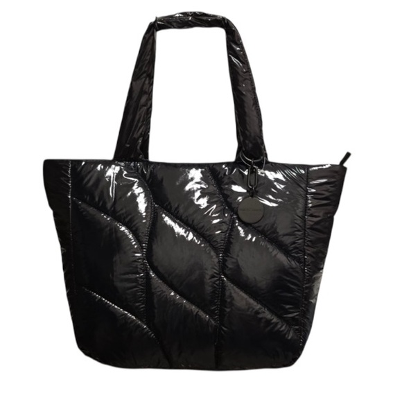 Vince Camuto Handbags - Vince Camuto Tote Quilted Black Nylon Puffer Tote Bag Leesa Shoulder Bag Zip Top